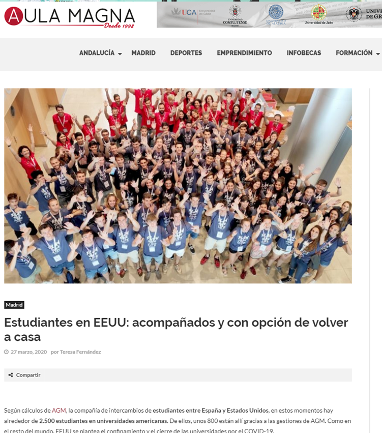 noticia con foto de estudiantes